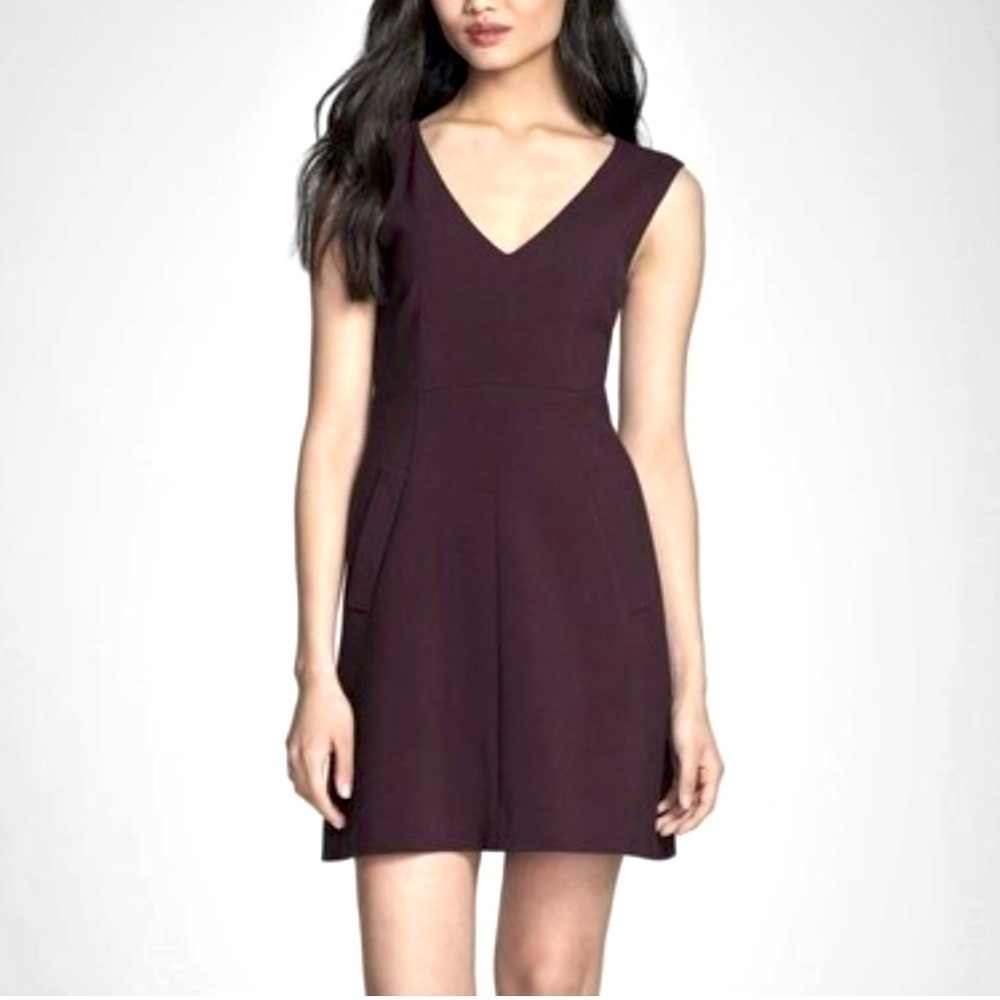 Diane Von Furstenberg Halle Shift Dress Eggplant Dark Maroon Purple Sz 6